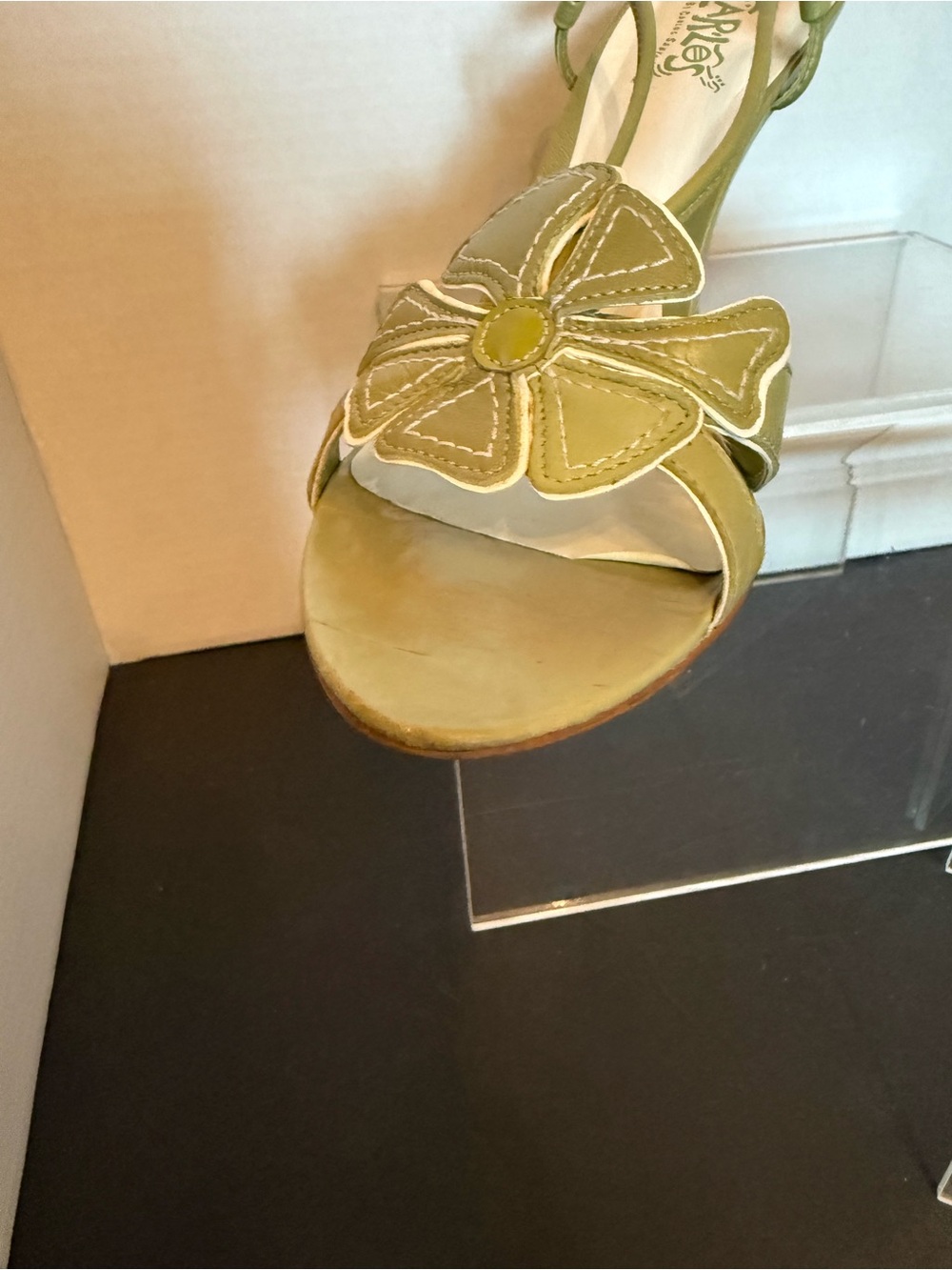 Carlos by Carlos Santana Olive Green Slingback Wedge Sandals size 8M - Picture 4 of 10